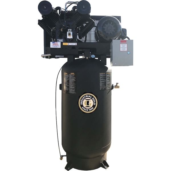 Industrial Gold 7.5Hp, 460-480V, 3Phase, 60Hz, 80Gal., Vert. Tank, Ci7523E80V-Ci10-480-P CI7523E80V-CI10-480-P - main